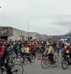 Concentración de ciclistas en Terrassa