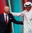 Soccer Football - World Cup - Final Draw - Doha Exhibition & Convention Center, Doha, Qatar - April 1, 2022 FIFA president Gianni Infantino and Emir of Qatar Sheikh Tamim bin Hamad al-Thani during the draw REUTERS/Kai Pfaffenbach TPX IMAGES OF THE DAY