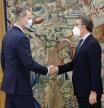 El presidente del PP, Alberto Núñez Feijóo, fue recibido en audiencia por el Rey Felipe VI