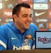 Xavi Hernández en la sala de prensa de la ciutat esportiv