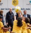 Jordi Cruyff junto a Joan Laporta inaugurando el Cruyff Court de Constantí