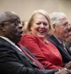 WASHINGTON, DC - OCTOBER 21: (L-R) Associate Supreme Court Justice Clarence Thomas sits with his wife and conservative activist Virginia Thomas while he waits to speak at the Heritage Foundation on October 21, 2021 in Washington, DC. Clarence Thomas has now served on the Supreme Court for 30 years. He was nominated by former President George H. W. Bush in 1991 and is the second African-American to serve on the high court, following Justice Thurgood Marshall. (Photo by Drew Angerer/Getty Images)