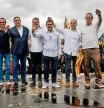 FOTO ALEX GARCIA LOS PRESOS INDEPENDENTISTAS DEL PROCES SALEN POR UN INDULTO DE LA PRISION DE LLEDONERS. ORIOL JUNQUERAS, JORDI SANCHEZ, JORDI CUIXART, RAUL ROMEVA, JORDI TURULL, JOSEP RULL Y JOAQUIM FORN. LES RECIBE EL PRESIDENT PERE ARAGONES Y UNA DELEGACION DE CONSELLERS 2021/06/23