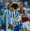 Brighton and Hove Albion v West Ham United Premier League Marc Cucurella of Brighton and Hove Albion and Vladimir Coufal of West Ham United during the Premier League match at the American Express Community Stadium, Brighton and Hove PUBLICATIONxNOTxINxUKxCHN Copyright: xJeremyxLandeyx FIL-16931-0064