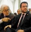 El presidente de Foment, Josep Sánchez Llibre, y el presidente de la Generalitat, Pere Aragonès