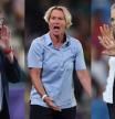 Corinne Diacre (Francia), Martina Voss-Tecklenburg (Alemania) y Sarina Wiegman (Inglaterra)