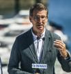 El presidente del PP, Alberto Nuñez Feijóo, en Porto do Son el jueves pasado