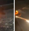 Un pasajero graba el tenso momento en el que se incendia el motor derecho del avión en pleno vuelo