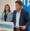 Carlos Mazón con María José Catalá ayer en la sede del PP