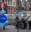 An election poster of the leader of the Social Democrats and Swedish Prime Minister Magdalena Andersson is pictured in Stockholm on September 8, 2022, ahead of the general elections on September 11, 2022. (Photo by Jonathan NACKSTRAND / AFP)