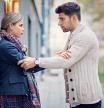Couple is arguing on the street
