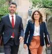 El vicepresident del Govern, Jordi Puigneró, amb la consellera Laura Vilagrà, abans de la reunió setmanal del Consell Executiu