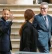 Salida del Palau de Justicia de Barcelona de Neymar jr tras su declaración por falsificación de contrato, acompañado de su madre.