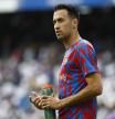 Soccer Football - LaLiga - Real Madrid v FC Barcelona - Santiago Bernabeu, Madrid, Spain - October 16, 2022 FC Barcelona's Sergio Busquets during the warm up before the match REUTERS/Juan Medina