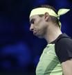 Rafael Nadal se lamenta de un error, este martes en Turín