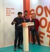 Los portavoces de Compromís, Vicent Marzà, Carles Esteve y papi Robles, en rueda de prensa.