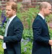 FILE - Prince Harry, left, and Prince William stand together during the unveiling of a statue they commissioned of their mother Princess Diana, on what would have been her 60th birthday, in the Sunken Garden at Kensington Palace, London, Thursday July 1, 2021. Prince Harry has said he wants to have his father and brother back and that he wants “a family, not an institution,” during a TV interview ahead of the publication of his memoir. The interview with Britain’s ITV channel is due to be released this Sunday. (Dominic Lipinski /Pool Photo via AP, File)