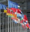 STRASBOURG, FRANCE - MAY 11: Flags of the European Union fly outside the European Parliament on May 11, 2016 in Strasbourg, France. The United Kingdom will hold a referendum on June 23, 2016 to decide whether or not to remain a member of the European Union (EU), an economic and political partnership involving 28 European countries, which allows members to trade together in a single market and provide free movement across it's borders for cirtizens. (Photo by Christopher Furlong/Getty Images)
