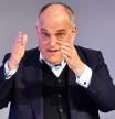 Javier Tebas, presidente de LaLiga, durante una conferencia
