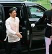 US President Joe Biden and US First Lady Jill Biden greet Philippine President Ferdinand Marcos Jr. as he steps out of his vehicle during a welcome ceremony at the White House in Washington, DC, on May 1, 2023. (Photo by Brendan SMIALOWSKI / AFP)