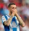SEVILLE, SPAIN - MAY 04: Joselu of RCD Espanyol reacts during the LaLiga Santander match between Sevilla FC and RCD Espanyol at Estadio Ramon Sanchez Pizjuan on May 04, 2023 in Seville, Spain. (Photo by Fran Santiago/Getty Images)