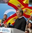 El presidente del PP, Alberto Núñez Feijóo, durante el mitin celebrado este domingo en Zaragoza