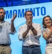 Alberto Núñez Feijóo junto a Cuca Gamarra y el presidente del PP de Castilla-La Mancha, el domingo en un acto en Toleo