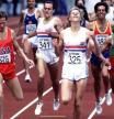 Steve Cram, por delante de Steve Scott, Said Auita, Steve Ovett y José Manuel Abascal, en Helsinki 1983