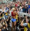 Yulimar Rojas celebra su victoria del triple salto, este viernes en Budapest
