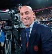 President of the Royal Spanish Football Federation Luis Rubiales (C) reacts at the end of the Australia and New Zealand 2023 Women's World Cup final football match between Spain and England at Stadium Australia in Sydney on August 20, 2023. The Spanish football federation (RFEF) on August 26, 2023 threatened to take legal action over Women's World Cup player Jenni Hermoso's 
