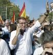Alberto Núñez Feijóo, en la manifestación de ayer en Barcelona contra la amnistía