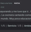 La increíble reseña de un cliente a un restaurante.