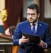 MADRID, 19/10/2023.- El presidente de la Genaralitat, Pere Aragonés tras intervenir en la Comisión General de las Comunidades Autónomas, este jueves en la Cámara Alta. EFE/ Daniel Gonzalez