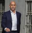 FILE - Former president of Spain's soccer federation Luis Rubiales arrives at the National Court in Madrid, Spain, Friday, Sept. 15, 2023. FIFA has banned ousted former Spanish soccer federation president Luis Rubiales from the sport for three years. He was judged for misconduct at the Women’s World Cup final where he forcibly kissed a player on the lips at the trophy ceremony. FIFA did not publish details of the verdict reached by its disciplinary committee judges. (AP Photo/Manu Fernandez, File)