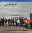 Trabajadores de Rhenus Automotive, a las puertas de la fábrica de Almussafes, en Valencia