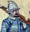 Ilustración de un soldado con arcabuz, s. XVII