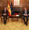 Pedro Sánchez y Alberto Núñez Feijóo reunidos este viernes en el Congreso de los Diputados