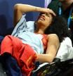 Athletics - World Athletics Indoor Championships - Commonwealth Arena, Glasgow, Scotland, Britain - March 1, 2024 Spain's Maria Vicente is stretchered off after sustaining an injury during the women's pentathlon high jump REUTERS/Paul Childs