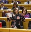 La vicepresidenta primera del Gobierno, María Jesús Montero, interviene en la sesión de control al Gobierno celebrada este martes en el pleno del Senado