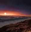 Representación artística de uno de los planetas que orbitan Proxima Centauri, una enana roja de muy baja masa similar a la analizada en el estudio