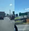 La surrealista maniobra contra dirección de un camión en la autopista para entrar en una área de servicio que se había pasado de largo