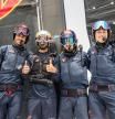 Bryan Mettraux, Daniel Ricciardo, Maxime Bachelin y Nicolas Rolaz antes de navegar con el barco Alinghi Red Bull Racing antes del fin de semana de F1 español en Barcelona