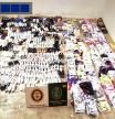 Artículos falsificados decomisados en el paseo marítimo de Roses los días 29 y 30 de junio.