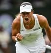 Spain's Jessica Bouzas Maneiro celebrates winning a point against Czech Republic's Marketa Vondrousova during their women's singles tennis match on the second day of the 2024 Wimbledon Championships at The All England Lawn Tennis and Croquet Club in Wimbledon, southwest London, on July 2, 2024. (Photo by ANDREJ ISAKOVIC / AFP) / RESTRICTED TO EDITORIAL USE