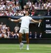 Tennis - Wimbledon - All England Lawn Tennis and Croquet Club, London, Britain - July 12, 2024 Spain's Carlos Alcaraz celebrates after winning his semi final match against Russia's Daniil Medvedev REUTERS/Matthew Childs