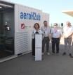 Ester Capella, durante una visita a las instalaciones del aeropuerto Lleida-Alguaire