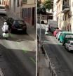 La odisea de una pareja para poder subir en moto una calle empinada de Barcelona
