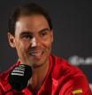 Rafael Nadal, en la rueda de prensa previa a la disputa de la Copa Davis en Málaga. (JORGE GUERRERO / AFP)