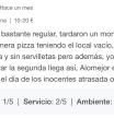 Las redes han 'estallado' tras leer la reseña de este cliente tras comer en una pizzeria