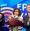 Alberto Núñez Feijóo en la clausura del congreso del PPE junto a Dolors Montserrat y Manferd Weber
